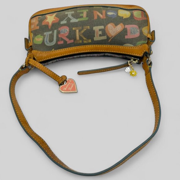 Vintage Dooney & Bourke Multicolor Logo Mini Baguette Shoulder Bag - Picture 13 of 13